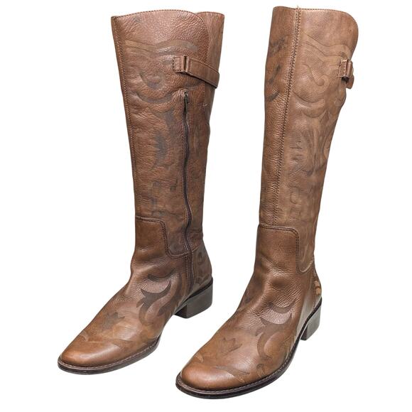 Matisse Women’s Creed Brown Leather Embossed Western Boot Size US 7 - Picture 6 of 12